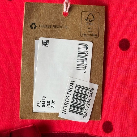Boden Red Peter Pan Collar Polka Dot Dress 2-3Y G4478 - Picture 8 of 10